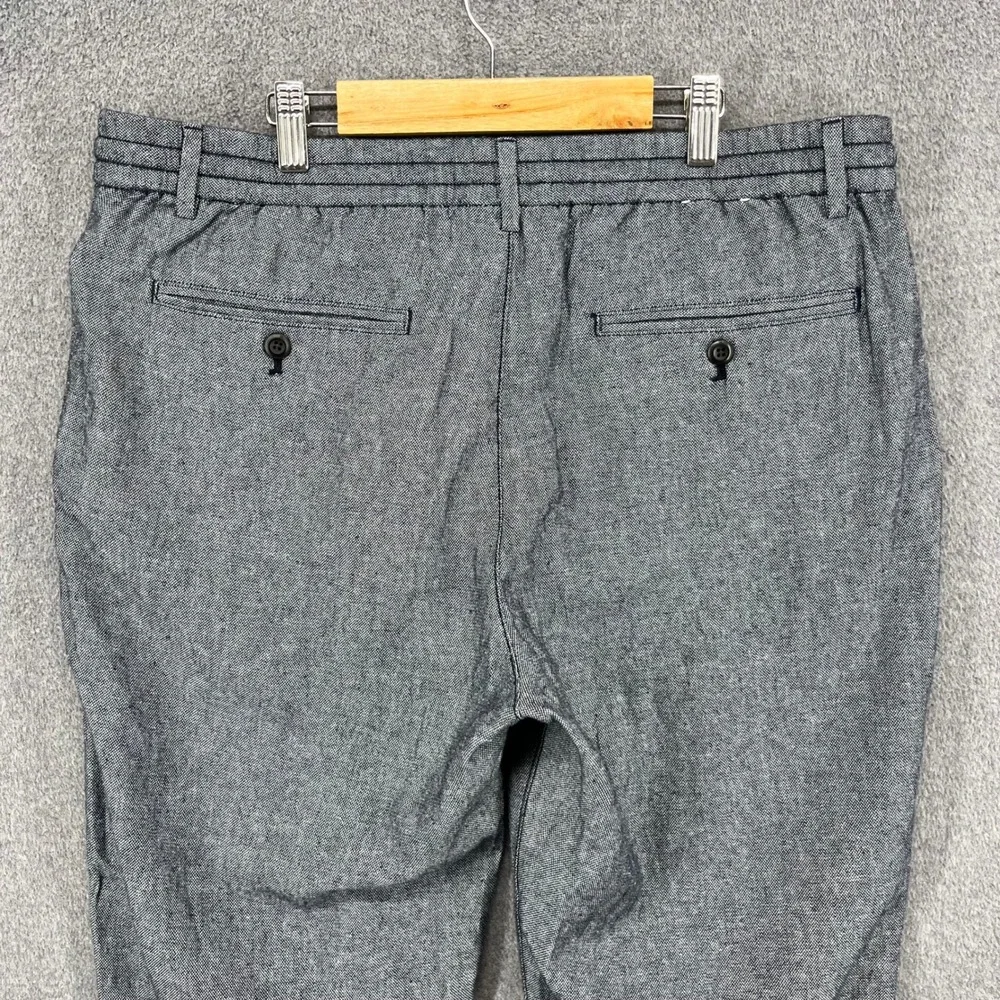 Banana Republic Athletic Pants Mens 34x32 Grey Linen Cotton Drawstring Trousers